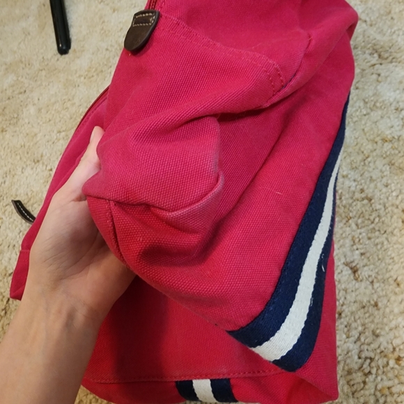 Tommy Hilfiger Hot Pink Tote Bag, Gym Bag , shoulder purse with zipper, vintage - Picture 12 of 15
